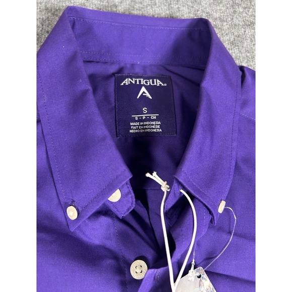Antigua Men's Purple Clemson Tigers Long Sleeve Button Up Small‎ NWT - Picture 4 of 8